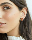 Golden Wattle - Button Stud Resin Earrings