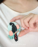 BLACK COCKATOO BROOCH