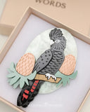 BLACK COCKATOO BROOCH