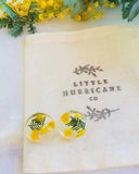 Golden Wattle - Button Stud Resin Earrings
