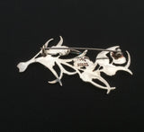 Wattle enamelled brooch