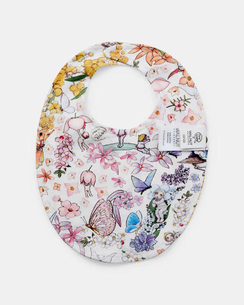 May Gibbs Brooklyn Bib - Rainbow White