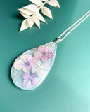 Hydrangea Petals - Necklace Sterling silver chain