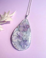 Hydrangea Petals - Necklace Sterling silver chain