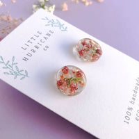 Rice Flowers - Button Stud Resin Earrings