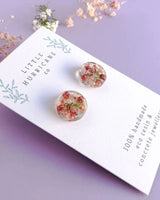 Rice Flowers - Button Stud Resin Earrings