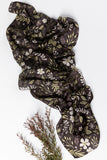 Australian Garden Silk Scarf Chocolate