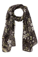 Australian Garden Silk Scarf Chocolate