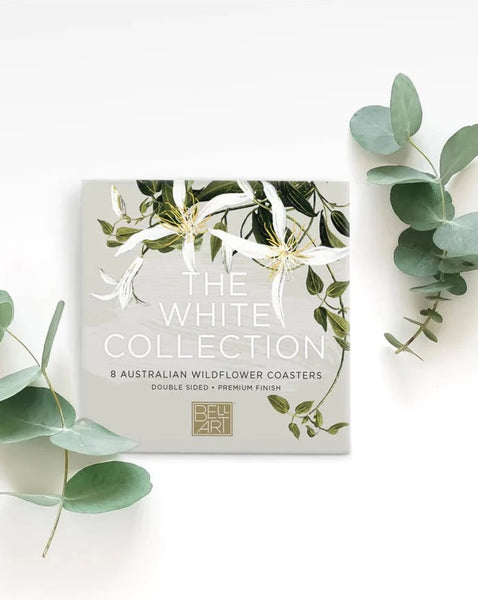 The White Collection Drink Coasters - Set of 8