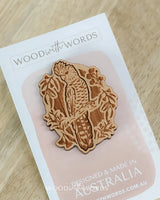 Black Cockatoo Wooden Pin