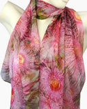 Pink Gum Blossom silk scarf