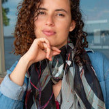 Black Avalon silk scarf
