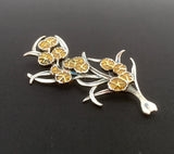Wattle enamelled brooch