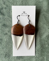 Drop Wood & Resin Earrings