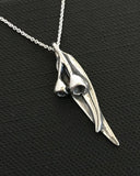 Small Gumnut and leaf Necklace on cable chain