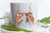 Kookaburra Wooden Dangle Earrings