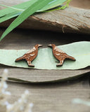 Wooden Stud Earrings - Magpie