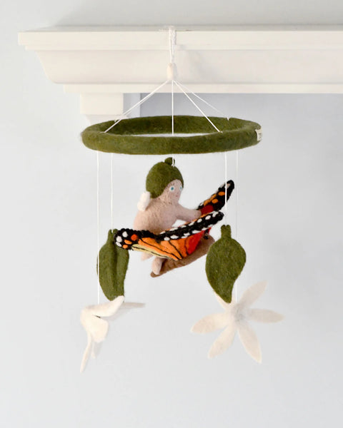 May Gibbs Gumnut Baby with Butterfly Cot Mobile