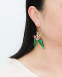 Pink Flowering Gumnut Eucalyptus Dangle Earrings - Gold hoop