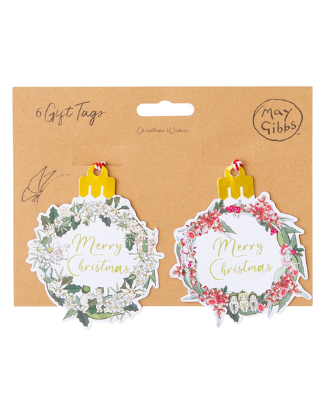 May Gibbs 2023 Christmas Paper Gift Tags - Wreath