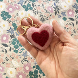 Felt Heart Keychain - Various