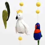 Baby Nursery Mobile Hanging - Australian Bird - Cockatoo - Lorikeet - Galah and Kookaburra