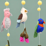 Baby Nursery Mobile Hanging - Australian Bird - Cockatoo - Lorikeet - Galah and Kookaburra