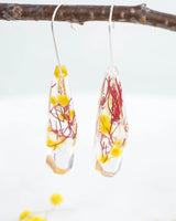 Golden Wattle & Gumnut Blossoms - Resin Drop Earrings