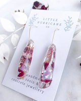 Rose Petal & Gumnut Blossom - Resin Drop Earrings