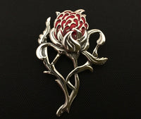 Waratah Enamelled Brooch