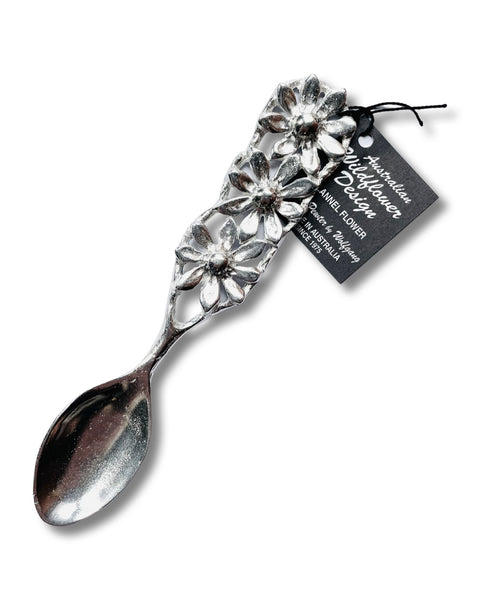 Silver Pewter Flannel Flower Teaspoon