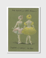 Pink Boronia and Wattle Blossoms Ballet Card