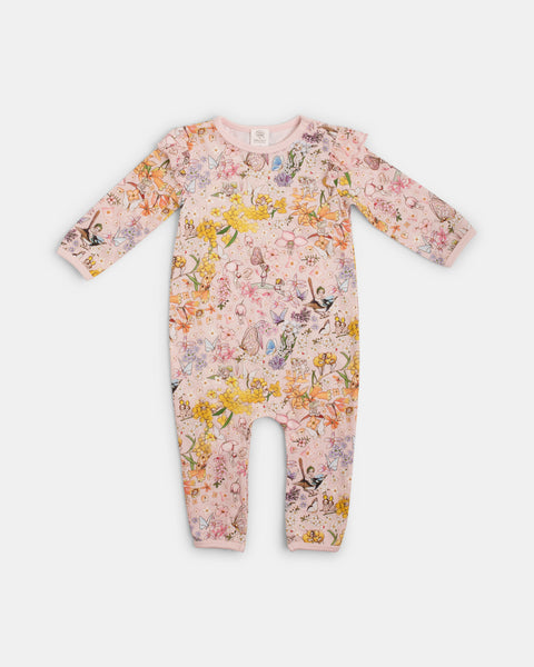 May Gibbs Scout Frill Onesie - Rainbow Floral