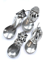 Silver Pewter Tea Caddy Scoops