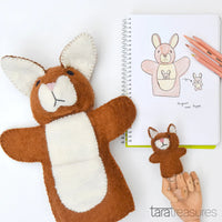 Hand Puppet - Kangaroo with Joey