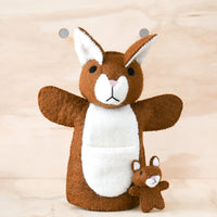 Hand Puppet - Kangaroo with Joey