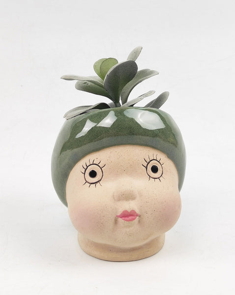 May Gibbs Gumnut Baby Head Planter Green